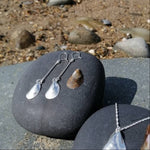 Load image into Gallery viewer, Marine Mussel Shell Earrings, Llandanwg Silver