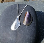 Load image into Gallery viewer, Llandanwg Silver Large MARINE MUSSEL SHELL pendant
