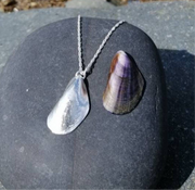 Llandanwg Silver Large MARINE MUSSEL SHELL pendant