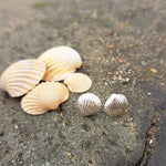 Load image into Gallery viewer, Cockle Shell Stud Earrings, Llandanwg Silver
