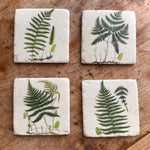 Load image into Gallery viewer, Green Fern Coasters, Set of 4
