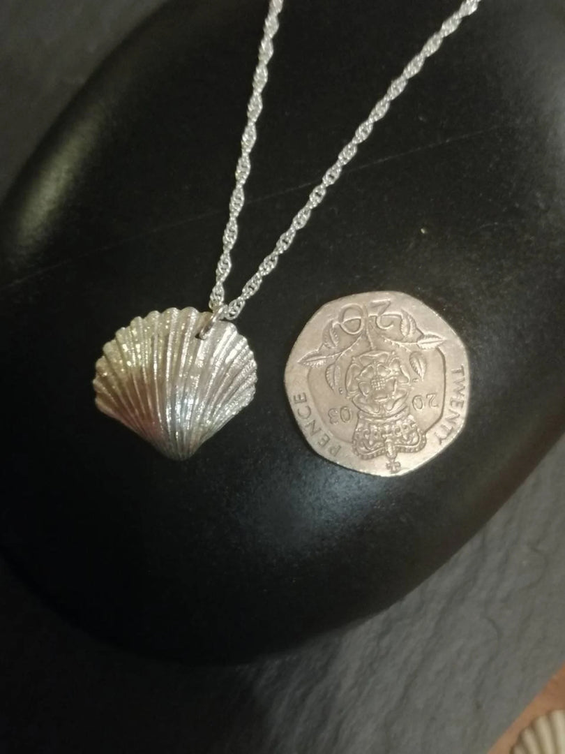 Llandanwg Silver Large COCKLE SHELL pendant