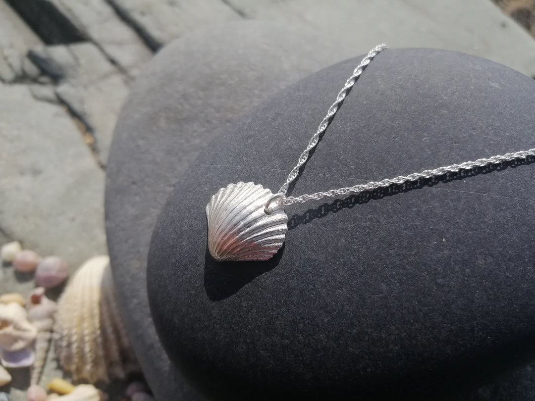 Llandanwg Silver Large COCKLE SHELL pendant